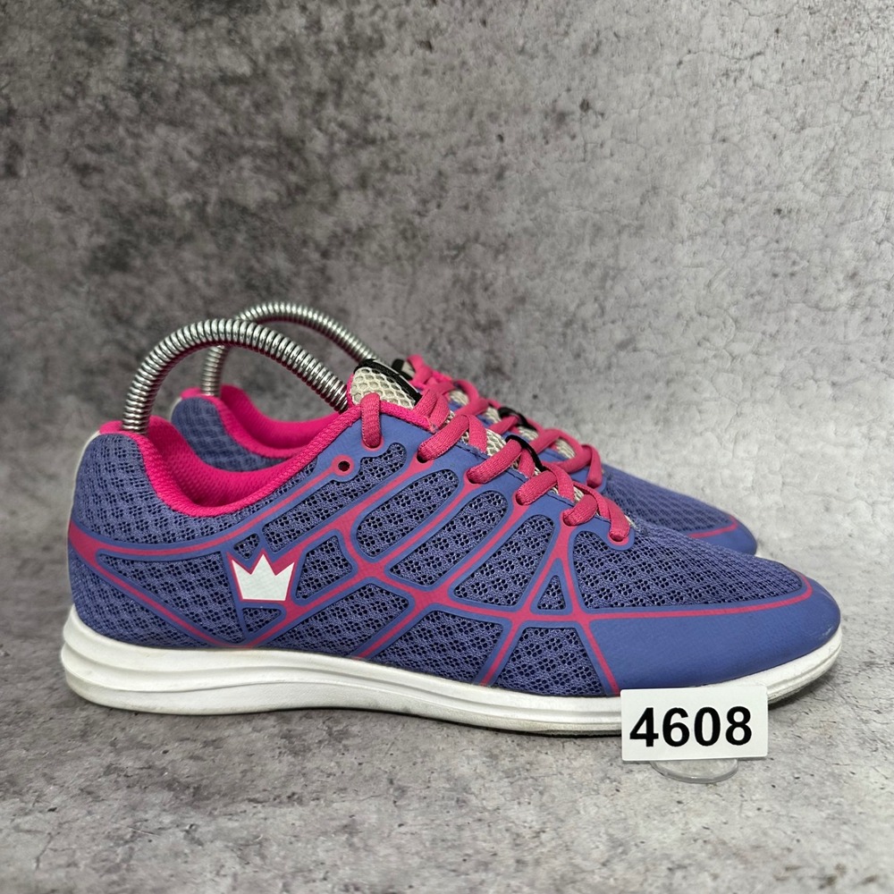 Brunswick Aura Bowling Shoes Womens 7.5 Purple Pink Mesh Athletic Sneakers Crown